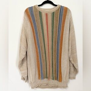 Norm Thompson size large pastel color knit pullover sweater stripes